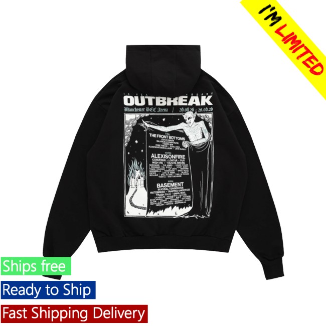 Outbreak Store Merch Outbreak Fest 26 Heavyweight Lineup Hoodie Black