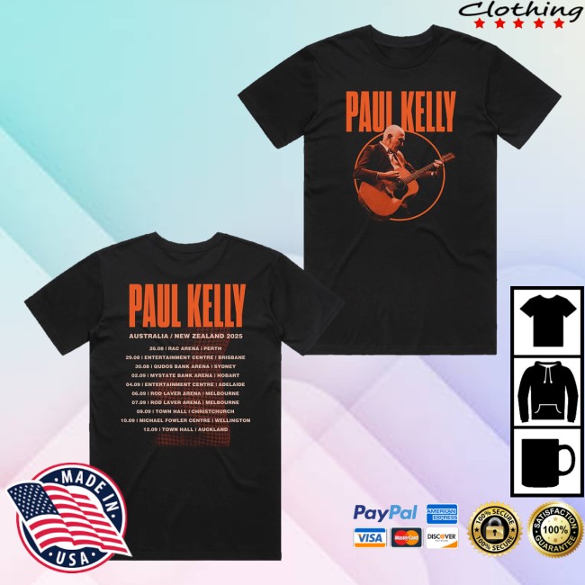 Paul Kelly Merch Store Tour Black Tshirt 5 Paul Kelly Merch Store Tour Black Tshirt