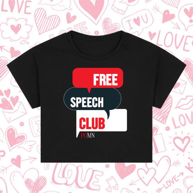 Pgmn Merch Shop Free Speech Club Bubble Crop Top