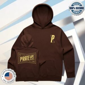 Pirate Life Store Merch Shop Bowtie Hoodie Brown & Yellow