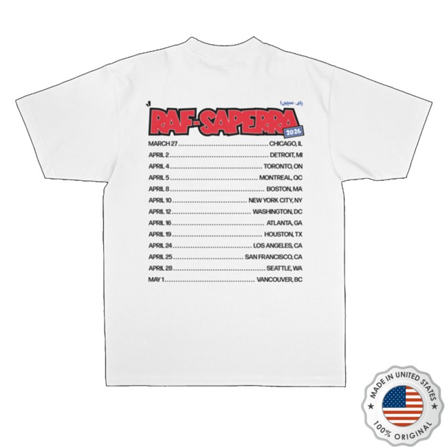 Raf-Saperra Store Merch Heavy Steppin' 2026 Tour Shirt (White)