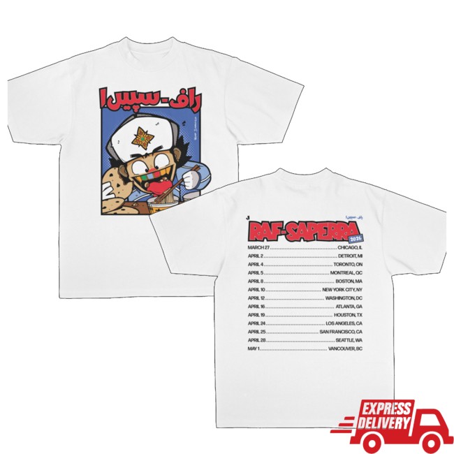 Raf-Saperra Store Merch Heavy Steppin' 2026 Tour Shirt (White)