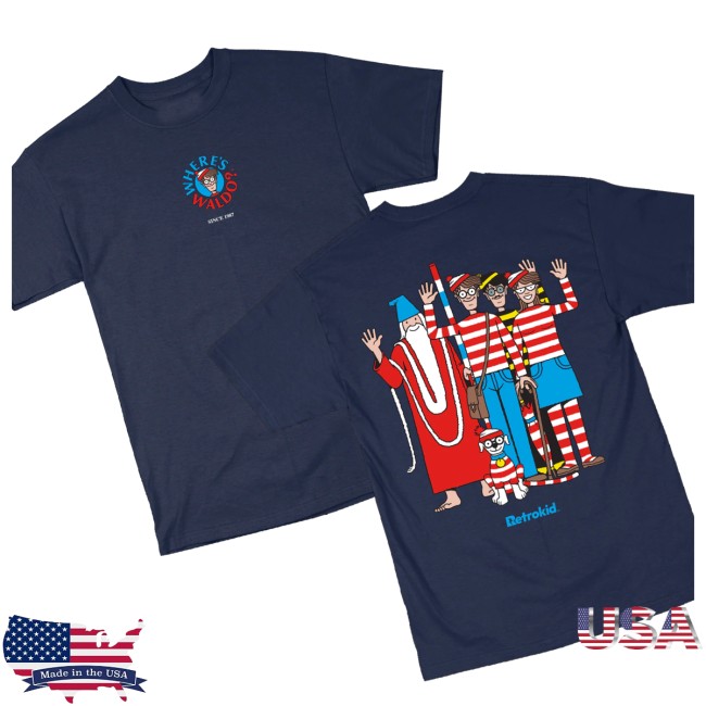 Retrokid Store Merch Where's Waldo Friends Shirt Navy