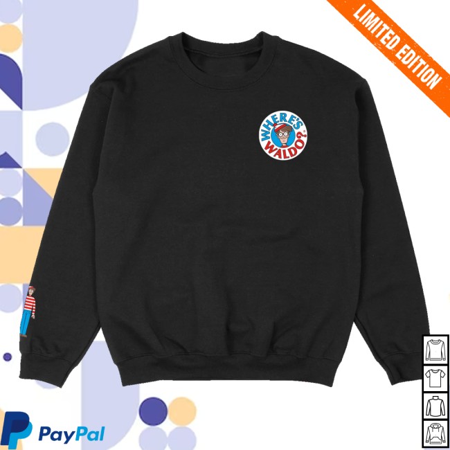 Retrokid Store Merch Where's Waldo Logo Crewneck Black