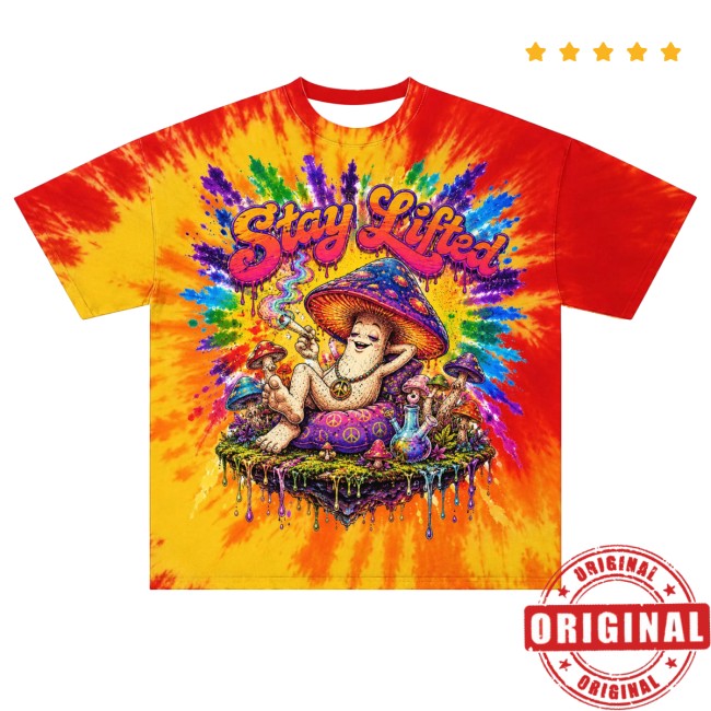 Sadstonie Merch Store Stay Lifted Mushroom Tie-Dye Tee 3 Sadstonie Merch Store Stay Lifted Mushroom Tie-Dye Tee