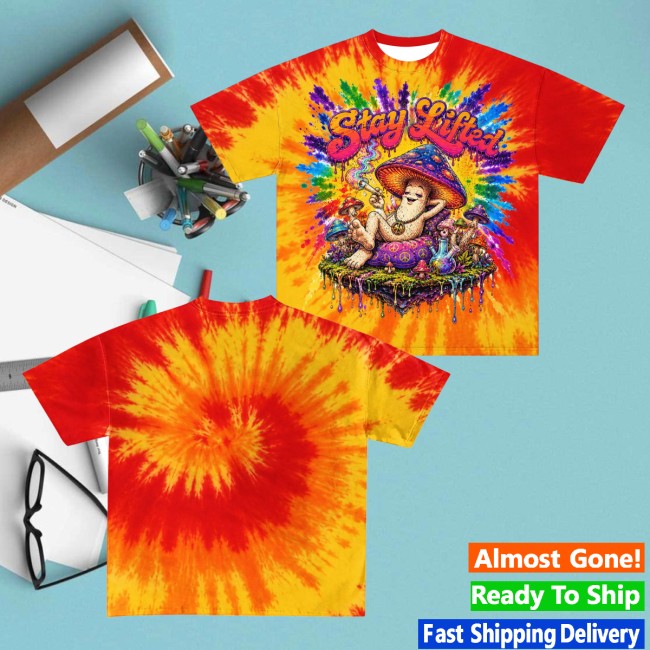 Sadstonie Merch Store Stay Lifted Mushroom Tie-Dye Tee 5 Sadstonie Merch Store Stay Lifted Mushroom Tie-Dye Tee