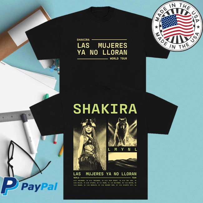 Shakira Store Merch Lmynl World Tour Grid Shirt Black 5 Shakira Store Merch Lmynl World Tour Grid Shirt Black