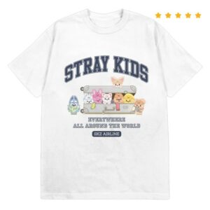 Stray Kids Merch Store Skzoo T-Shirt Stay Airline Ver