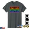 Sub Pop Mega Mart Merch Store Sub Pop Logo Rainbow Tweed Blue T-Shirt