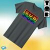 Sub Pop Mega Mart Merch Store Sub Pop Logo Rainbow Tweed Blue T-Shirt