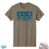 Sub Pop Mega Mart Merch Store Sub Pop Logo Savana Brown W Blue T-Shirt