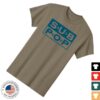 Sub Pop Mega Mart Merch Store Sub Pop Logo Savana Brown W Blue T-Shirt