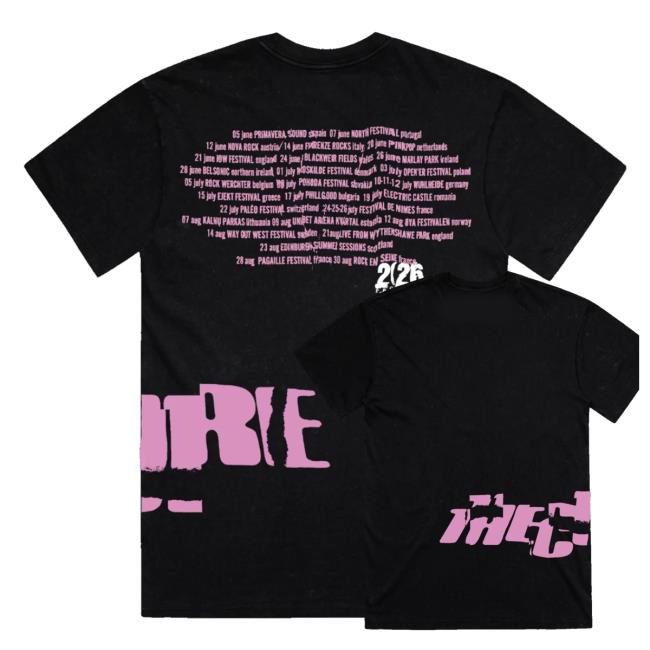 The Cure Merch Shop The Cure Festival Summer Black Pink T-Shirt 4 The Cure Merch Shop The Cure Festival Summer Black Pink T-Shirt