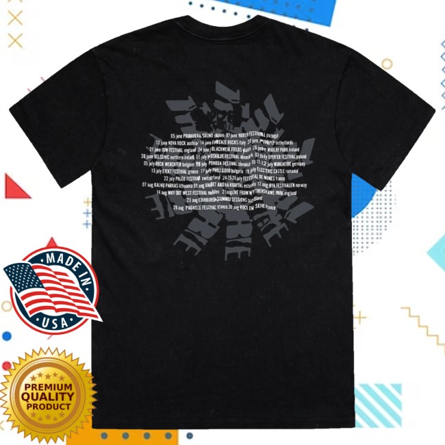 The Cure Merch Store Festival Summer Dateback Black T-Shirt 4 The Cure Merch Store Festival Summer Dateback Black T-Shirt