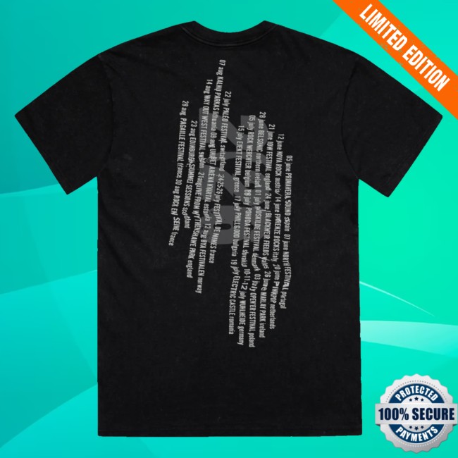 The Cure Merch Store Vertical Festival Summer Black T-Shirt 4 The Cure Merch Store Vertical Festival Summer Black T-Shirt