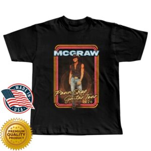 Tim Mcgraw Store Merch Pawn Shop Guitar Tour Black Dateback T-Shirt