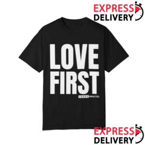 Tim Timmons Store Merch Love First (Block) - Vintage Garment-Dyed Unisex Shirt