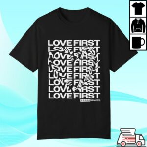 Tim Timmons Store Merch Love First - Vintage Garment-Dyed Unisex Shirt