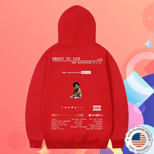 Type Beat Music Store Merch Rapper The Notorious Big Hoodie Ready To Die Album Merch Pullovers Mens Womens Clothing Fashion Hip Hop Sweatshirts Streetwear