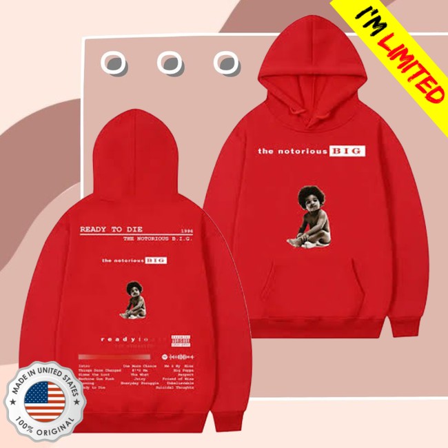 Type Beat Music Store Merch Rapper The Notorious Big Hoodie Ready To Die Album Merch Pullovers Mens Womens Clothing Fashion Hip Hop Sweatshirts Streetwear