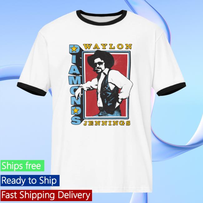 Waylon Merch Shop Waylon Jennings Diamonds Unisex Ringer Tee 2 Waylon Merch Shop Waylon Jennings Diamonds Unisex Ringer Tee