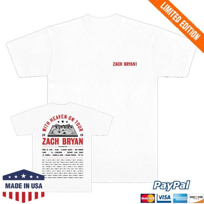 Zach Bryan Merch Shop With Heaven On Top Carousel White T-Shirt 5 Zach Bryan Merch Shop With Heaven On Top Carousel White T-Shirt