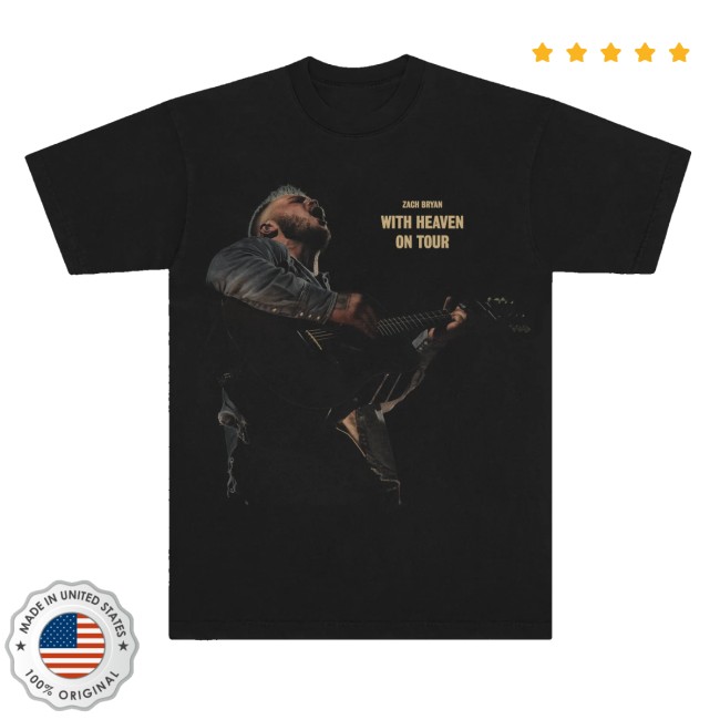 Zach Bryan Store Merch With Heaven On Top Photo Tour Tee 4 Zach Bryan Store Merch With Heaven On Top Photo Tour Tee