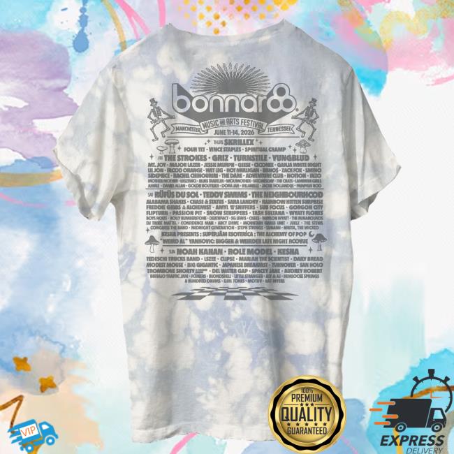 Bonnaroo Merch Shop Skeleton Bus Lineup Tee 4 Bonnaroo Merch Shop Skeleton Bus Lineup Tee