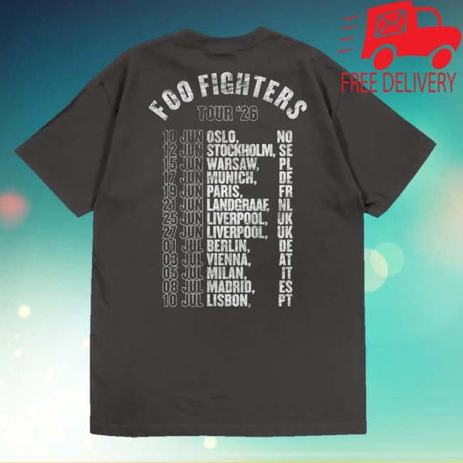 Foo Fighters Merch Shop Rock N Roll Skeleton 2026 Tour Tee 4 Foo Fighters Merch Shop Rock N Roll Skeleton 2026 Tour Tee