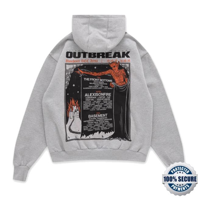 Outbreak Merch Store Outbreak Fest 26 Heavyweight Lineup Hoodie Grey
