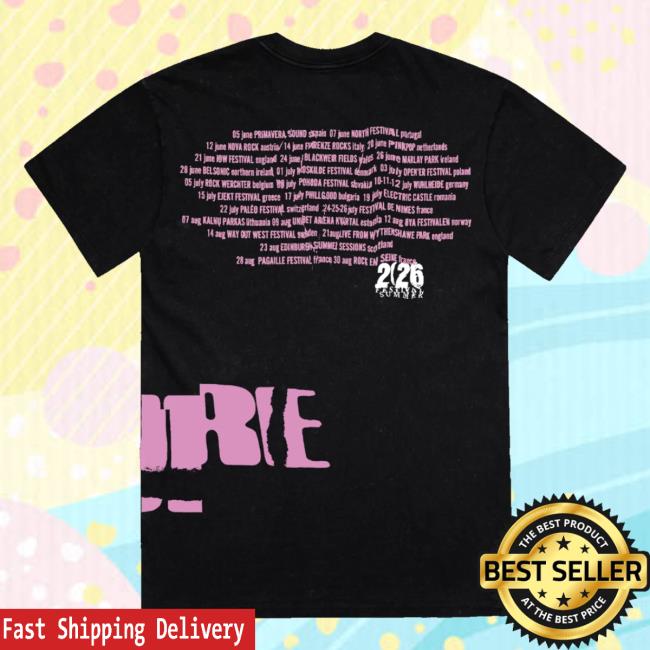 The Cure Merch Shop The Cure Festival Summer Black Pink T-Shirt 3 The Cure Merch Shop The Cure Festival Summer Black Pink T-Shirt
