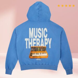 Visionnaire Merch Shop Hoodie Music Therapy Bleu