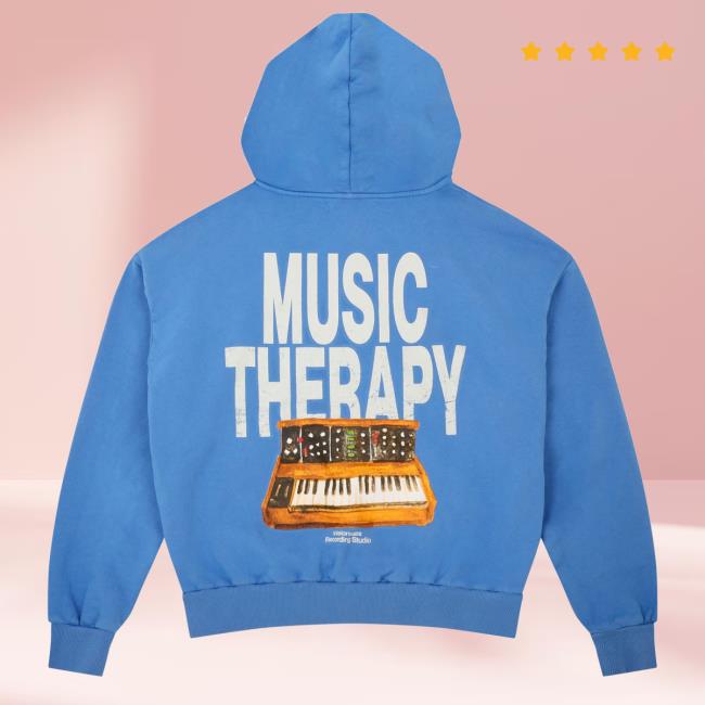 Visionnaire Merch Shop Hoodie Music Therapy Bleu 3 Visionnaire Merch Shop Hoodie Music Therapy Bleu