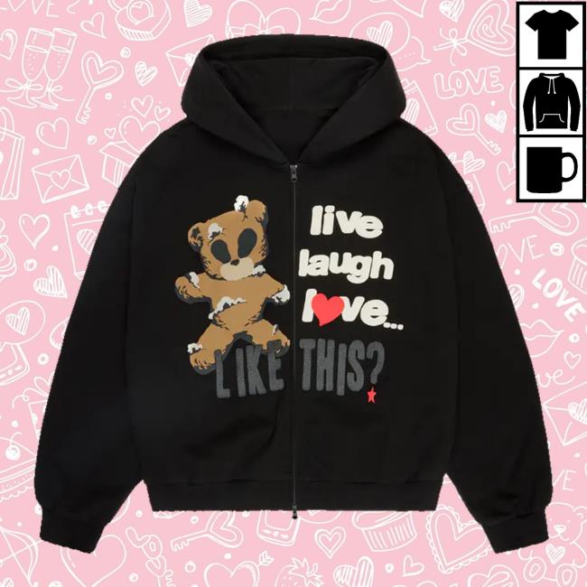 Brokenplanet Shop Merch Store Live Laugh Love Zip-Up Hoodie