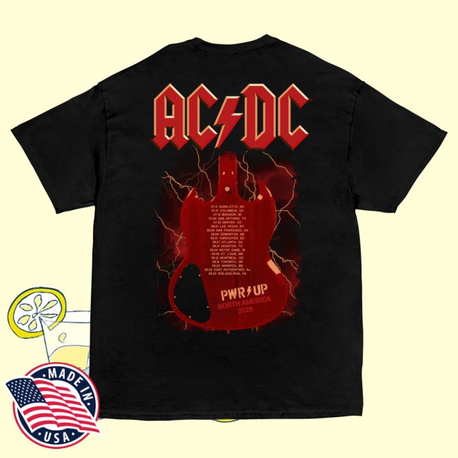 Ac Dc Merch Store Angus Guitar Double Sided Pwr Up Tour T-Shirt 4 Ac Dc Merch Store Angus Guitar Double Sided Pwr Up Tour T-Shirt