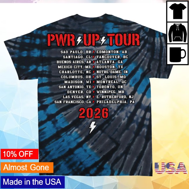 Ac Dc Merch Store Lightning Tie Dye Pwr Up Tour T-Shirt 4 Ac Dc Merch Store Lightning Tie Dye Pwr Up Tour T-Shirt