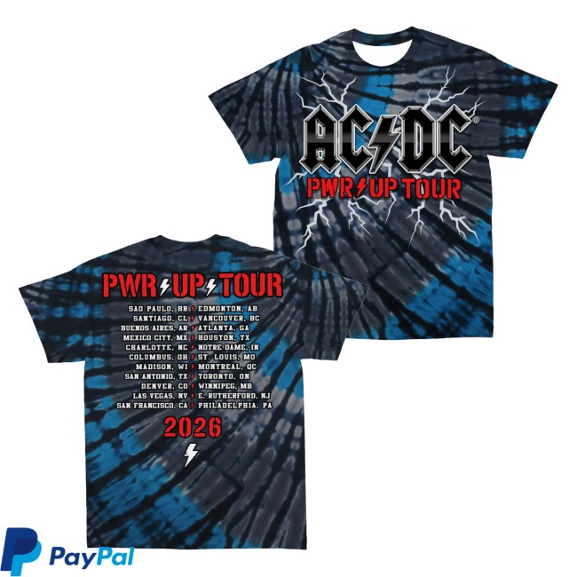 Ac Dc Merch Store Lightning Tie Dye Pwr Up Tour T-Shirt 5 Ac Dc Merch Store Lightning Tie Dye Pwr Up Tour T-Shirt