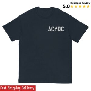 Ac Dc Merch Store Navy Logo Pwr Up Tour T-Shirt
