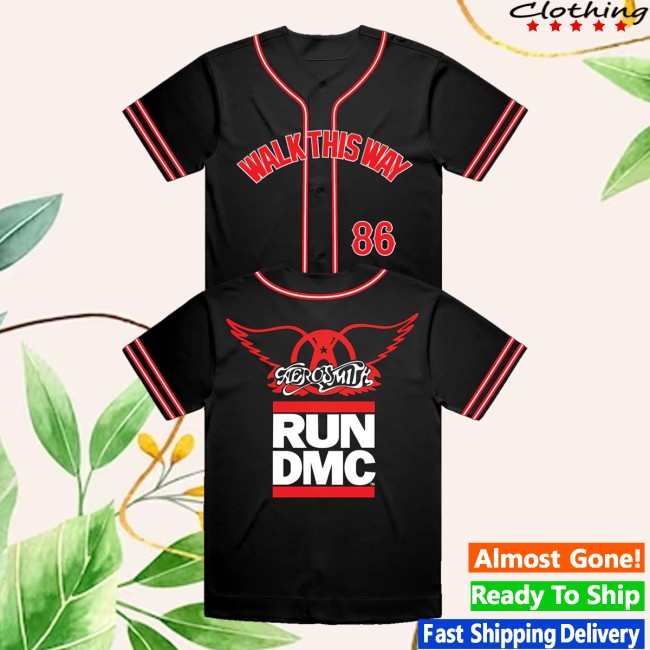 Aerosmith Store Merch Aerosmith X Run Dmc Walk This Way Baseball Jersey