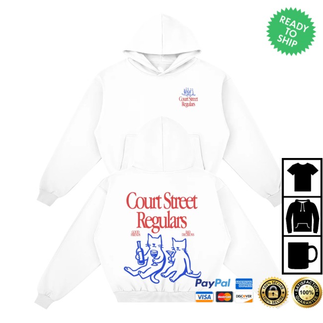 Alton Merch Store Court Street Regulars White Hoodie 5 Alton Merch Store Court Street Regulars White Hoodie