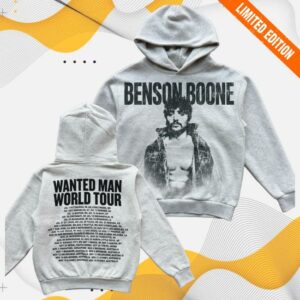 Benson Boone Merch Shop Store Wanted Man Ash Grey Hoodie
