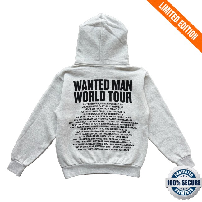 Benson Boone Merch Store Wanted Man Ash Grey Hoodie 3 Benson Boone Merch Store Wanted Man Ash Grey Hoodie