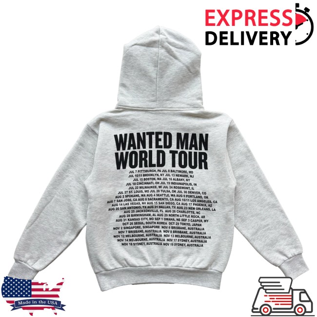 Benson Boone Merch Store Wanted Man Ash Grey Hoodie 5 Benson Boone Merch Store Wanted Man Ash Grey Hoodie