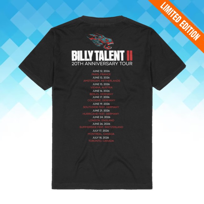 Billy Talent Store Merch Tour 2026 Shirt 3 Billy Talent Store Merch Tour 2026 Shirt