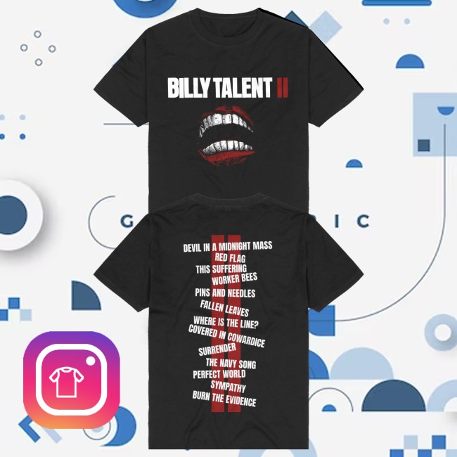 Billy Talent Store Merch Tracklist Shirt 5 Billy Talent Store Merch Tracklist Shirt
