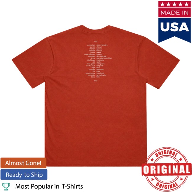 Bjork Merch Store Official Volta Album Cover Shirt Red - Custom Dyed 4 Bjork Merch Store Official Volta Album Cover Shirt Red - Custom Dyed
