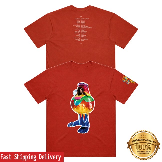Bjork Merch Store Official Volta Album Cover Shirt Red - Custom Dyed 5 Bjork Merch Store Official Volta Album Cover Shirt Red - Custom Dyed