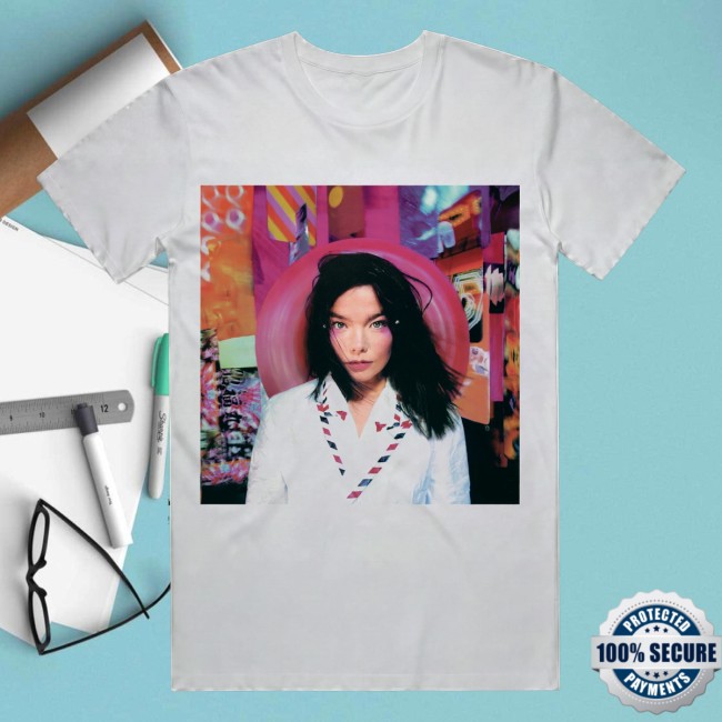 Bjork Store Merch Offical Post Album Cover T-Shirt White 2 Bjork Store Merch Offical Post Album Cover T-Shirt White