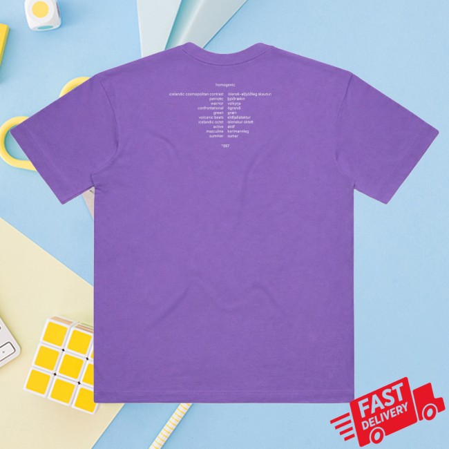 Bjork Store Merch Official Homogenic Album Cover T-Shirt Violet 4 Bjork Store Merch Official Homogenic Album Cover T-Shirt Violet