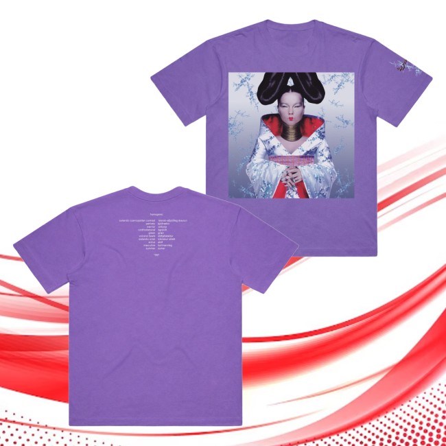 Bjork Store Merch Official Homogenic Album Cover T-Shirt Violet 5 Bjork Store Merch Official Homogenic Album Cover T-Shirt Violet